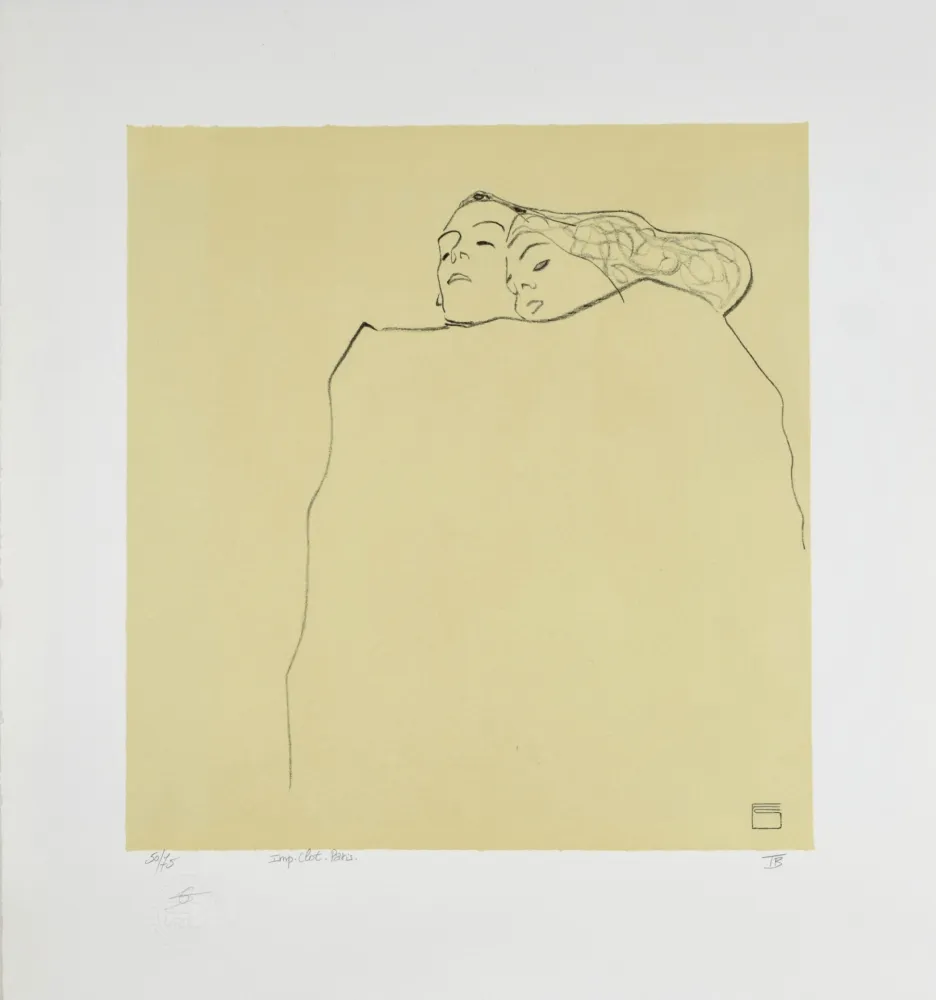 Литография Schiele - Couple Endormi, 1909 | Sleeping Couple, 1909