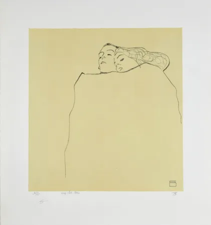Литография Schiele - Couple Endormi, 1909 | Sleeping Couple, 1909