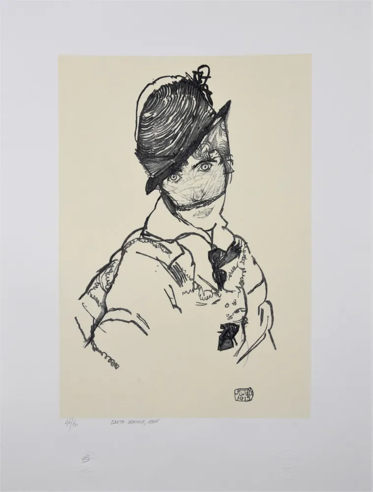 Литография Schiele - EDITH SCHIELE, 1915