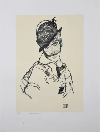 Литография Schiele - EDITH SCHIELE, 1915