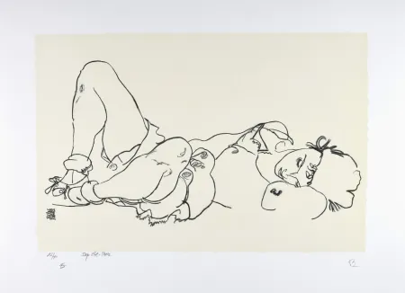 Литография Schiele - La femme allongée, 1918 | Reclining woman, 1918 (Liegende)