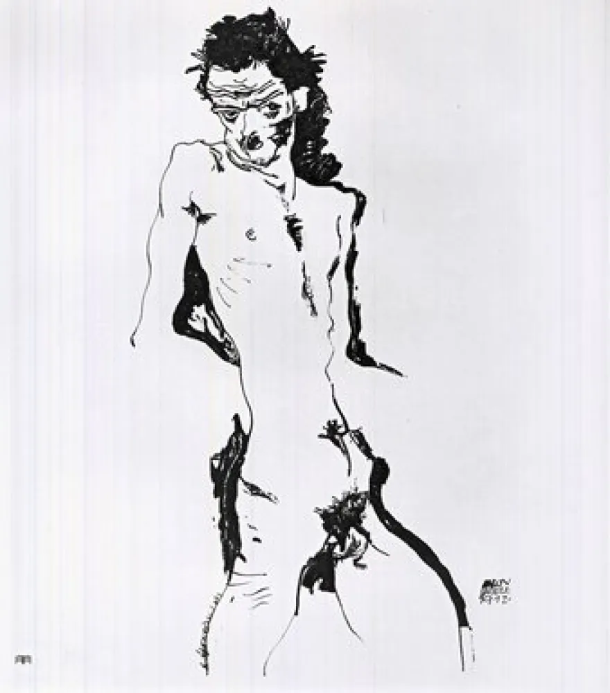 Литография Schiele - Männlicher Akt