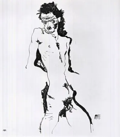 Литография Schiele - Männlicher Akt