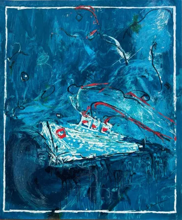 Сериграфия Schifano - Mario Schifano (1934–1998) – Crociera – Textured enamel screen printing, 37-colour printing on Magnani di Pescia paper – 1988