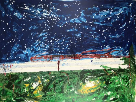 Сериграфия Schifano - Mario Schifano (1934–1998) – TRENO GIAPPONESE – Enamel screen print in 48 colors on Magnani paper – 1989