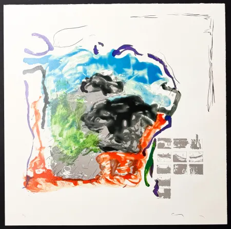 Литография Schifano - Mario Schifano (1934–1998) – Vedute ininterrotte – Lithograph with screen printing on paper – 1988