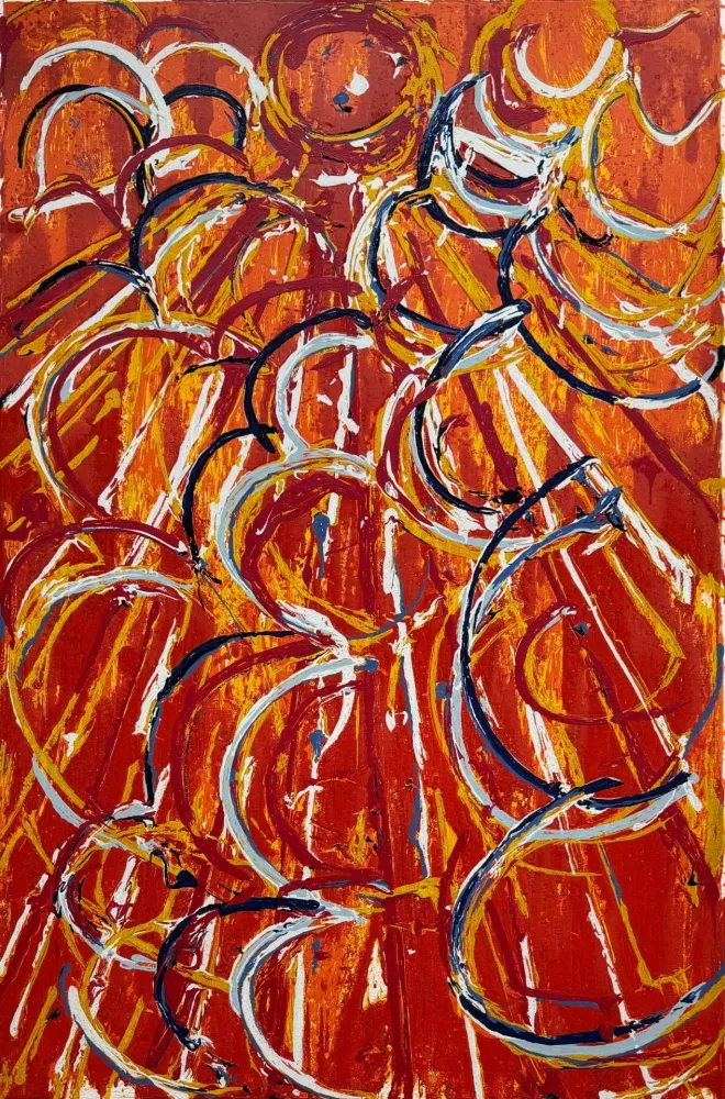 Сериграфия Schifano - Nella vetrata rossa