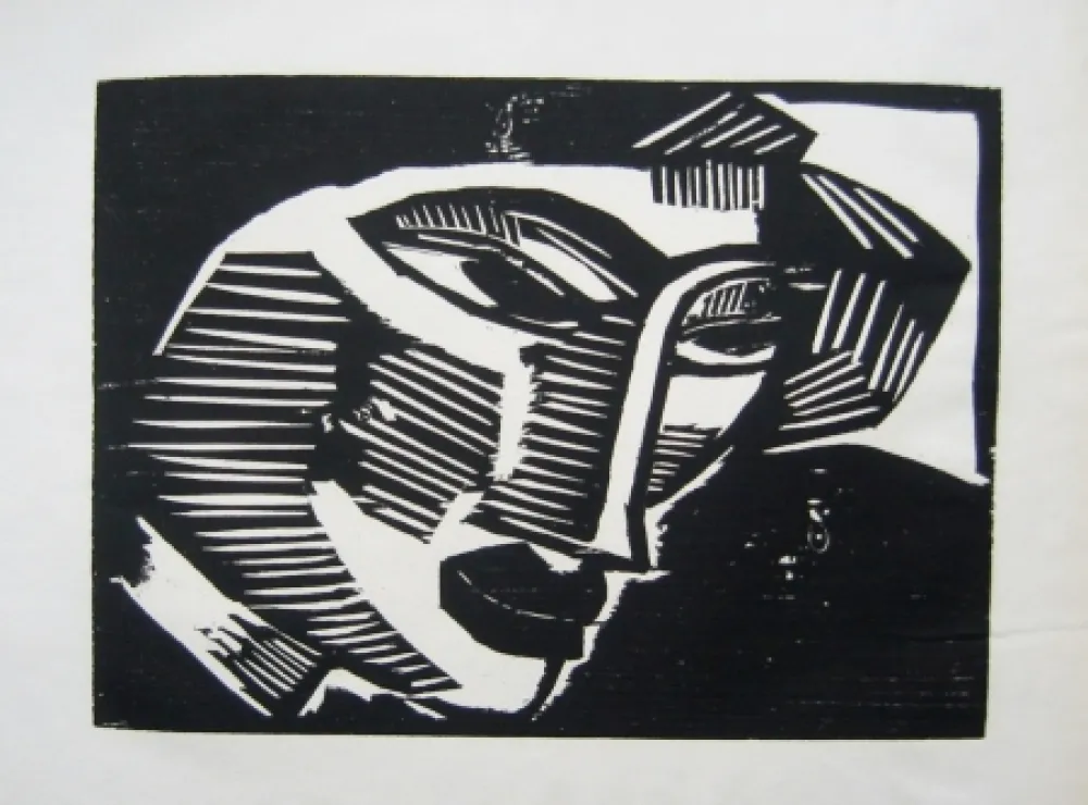 Гравюра На Дереве Schmidt-Rottluff - Frauenkopf (Woman's Head)