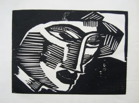 Гравюра На Дереве Schmidt-Rottluff - Frauenkopf (Woman's Head)