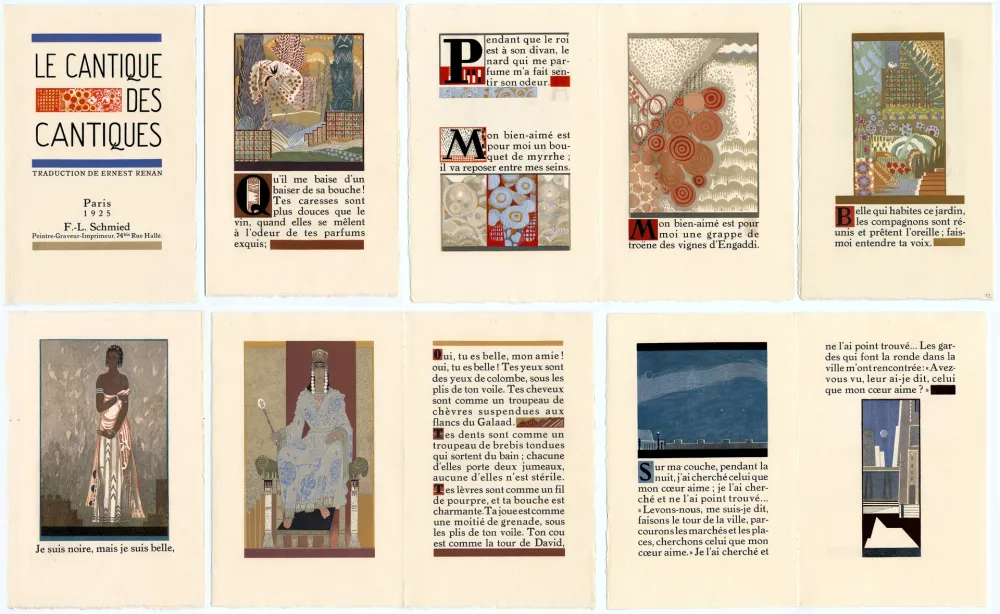 Иллюстрированная Книга Schmied - LE CANTIQUE DES CANTIQUES. Traduction de Ernest Renan (1925)