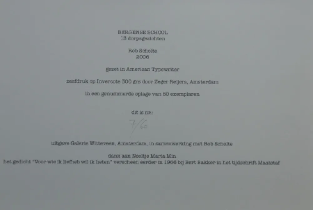 Сериграфия Scholte - Bergen, 13 dorpsgezichten, gafiekmap