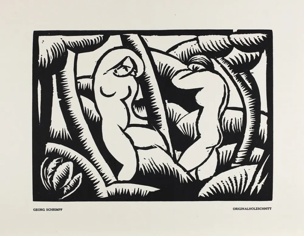 Гравюра На Дереве Schrimpf - Akt IX (Das Kunstblatt)