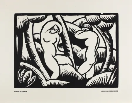 Гравюра На Дереве Schrimpf - Akt IX (Das Kunstblatt)