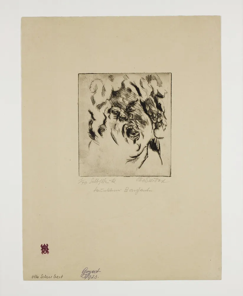 Гравюра Сухой Иглой Schubert - Trunkener Bacchante (Drunken Bacchant)