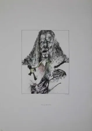 Литография Schwarz - Er ist tot (Hommage à Albrecht Dürer)