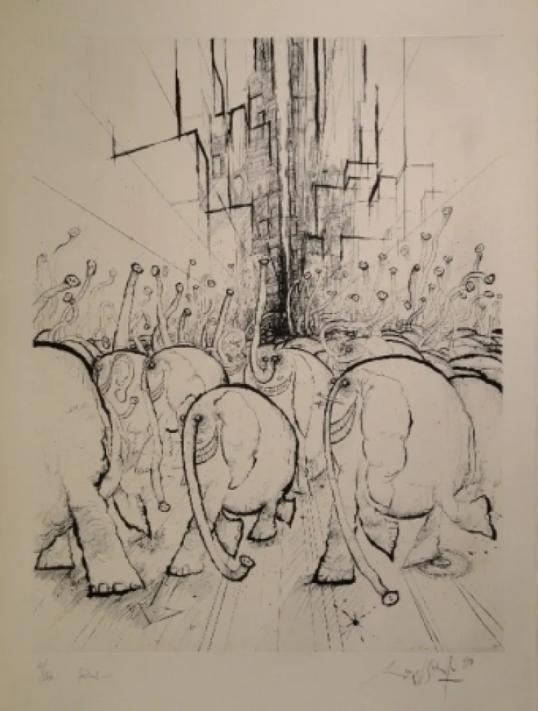 Офорт Searle - Festival