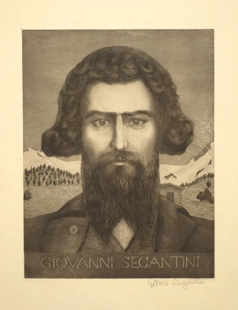 Гравюра Segantini - Portrait Giovanni Segantini