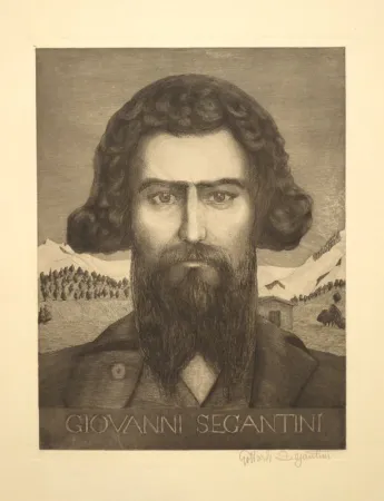 Гравюра Segantini - Portrait Giovanni Segantini
