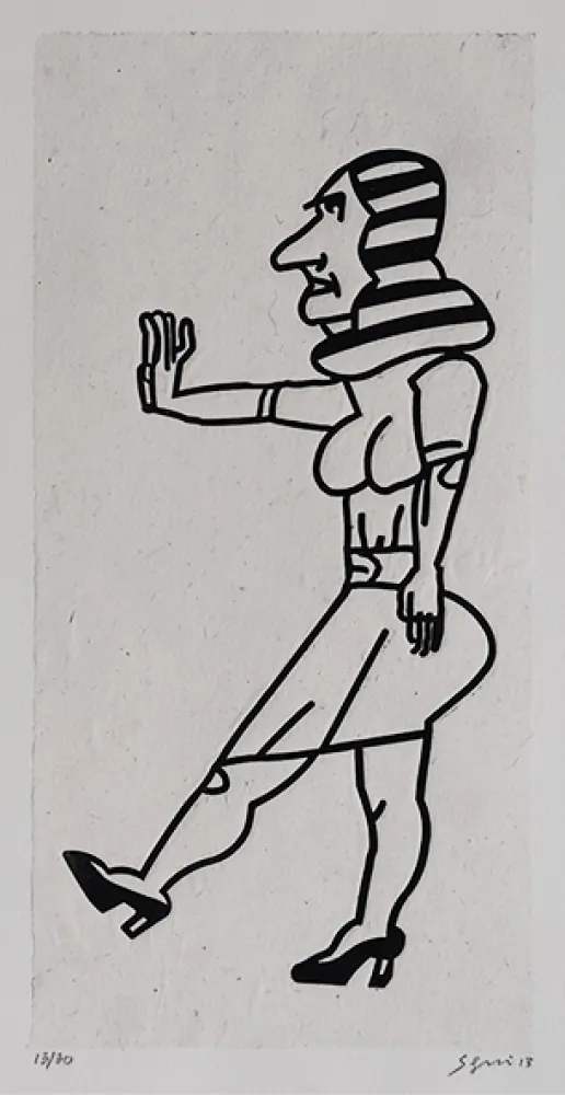 Офорт Segui - Dame debout