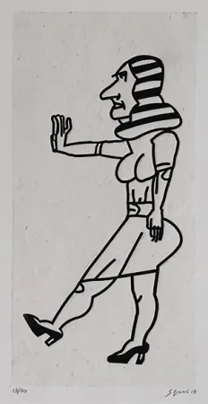 Офорт Segui - Dame debout