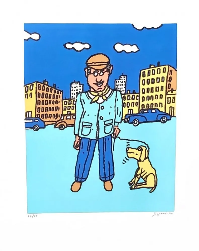 Литография Segui - ENRIQUE / Grand-Père Maïdana