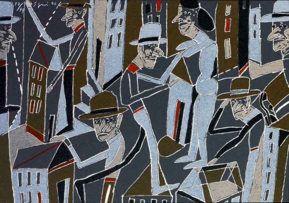 Литография Segui - Le froid bleu des contre nuits 3