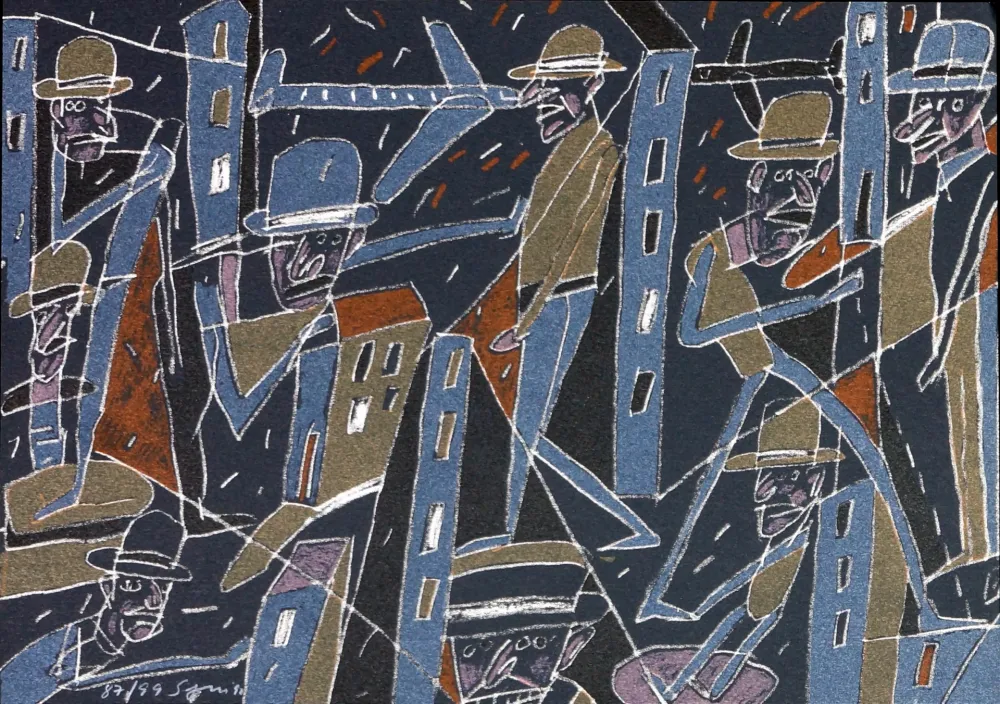 Литография Segui - Le froid bleu des contre nuits 4