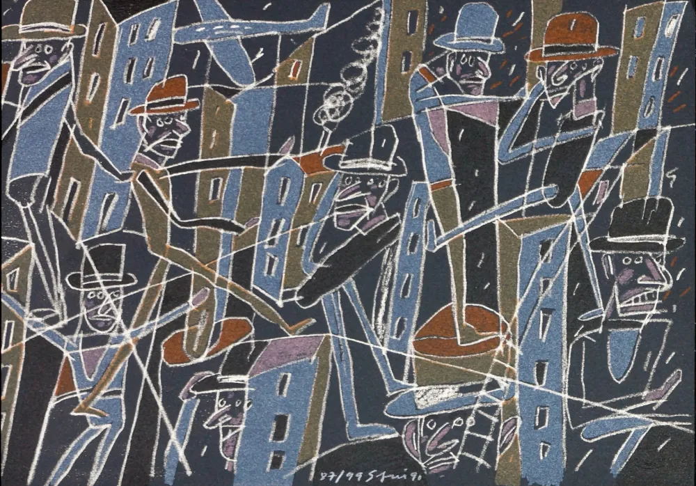 Литография Segui - Le froid bleu des contre nuits 6