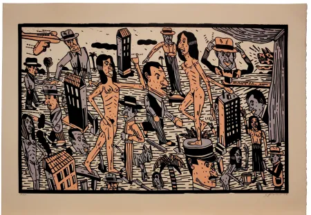 Литография Segui - Théatre de la ville IV