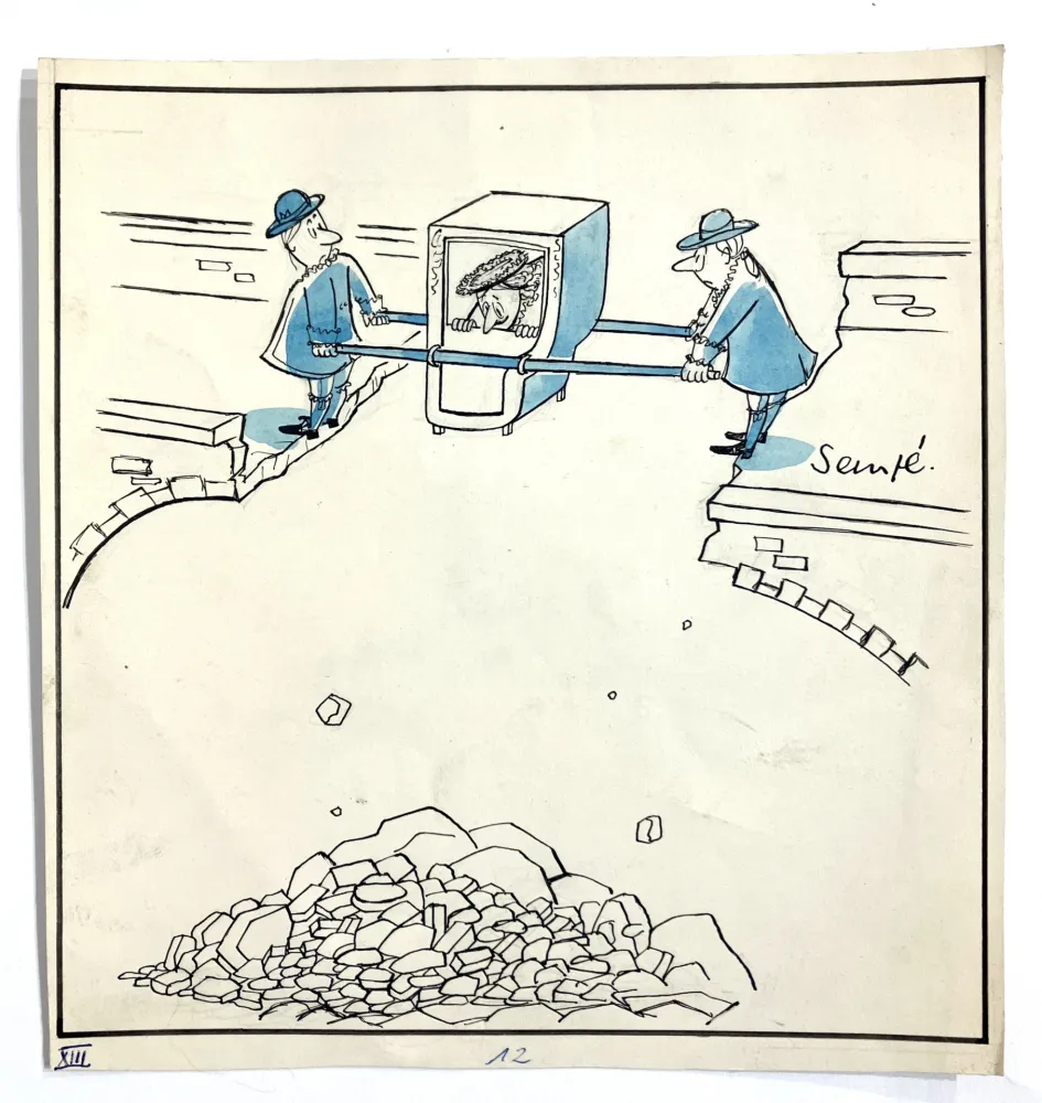 Нет Никаких Технических Sempé - La chaise à porteur. Circa 1970