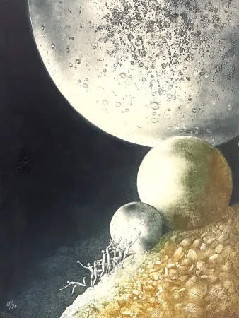 Литография Serre - Les Planètes