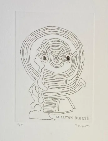 Гравюра Seuphor - Onze essais de voix pour un chant du soir