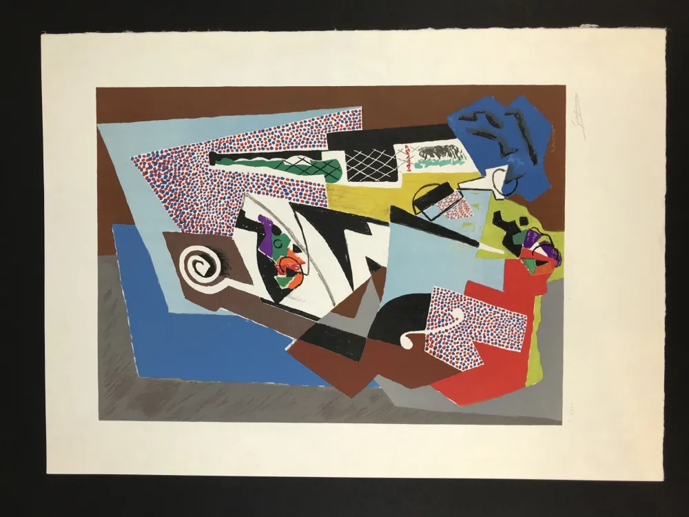 Литография Severini - Natura morta e Violino