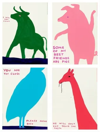 Литография Shrigley - Animal series (set of 4)