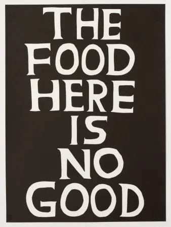 Линогравюра Shrigley - The food here is no good