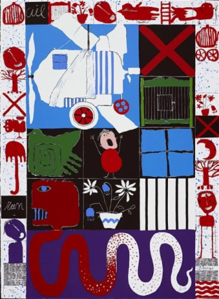 Сериграфия Silvain - L'oiseau cage