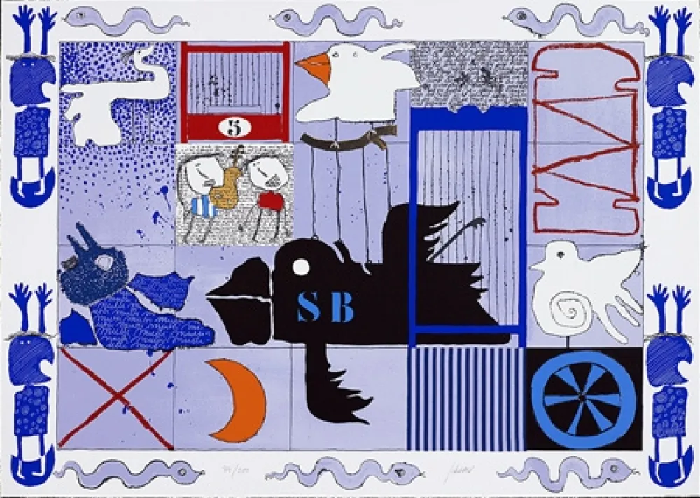 Сериграфия Silvain - L'oiseau noir