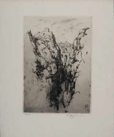 Офорт Simon - Vue de Ronda, c. 1913 - Hand-signed!