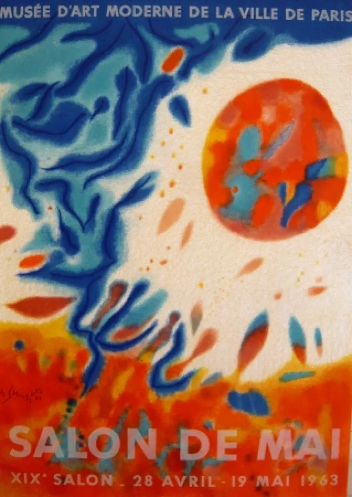 Литография Singier - Affiche exposition Musée d'art moderne