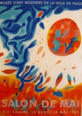 Литография Singier - Affiche exposition Musée d'art moderne