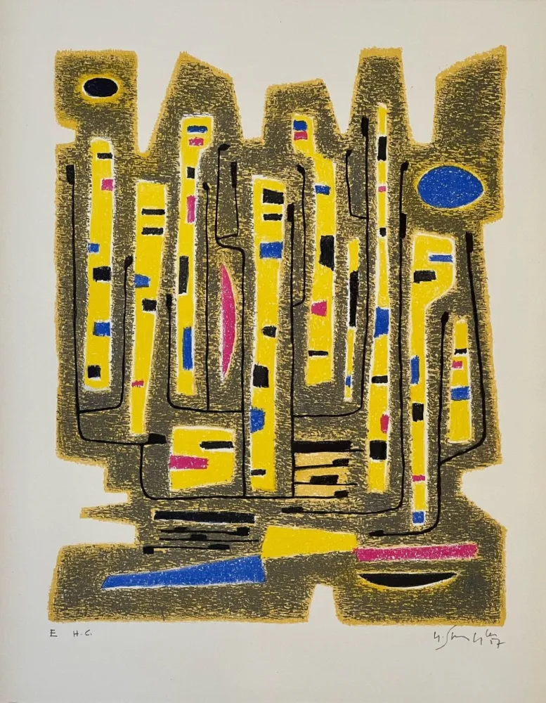 Литография Singier - Le Contrapunctor de Buxtehude 