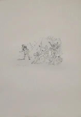 Литография Slevogt - Aufstand der Soldaten gegen Klearchos