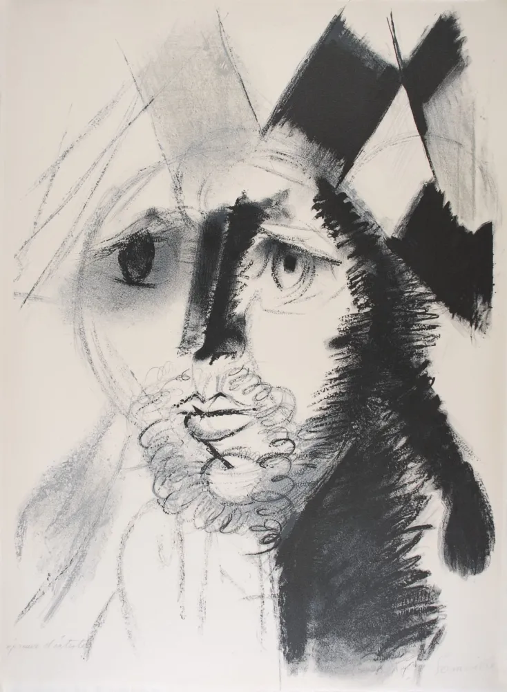 Литография Somville - Arlequin - NOIR