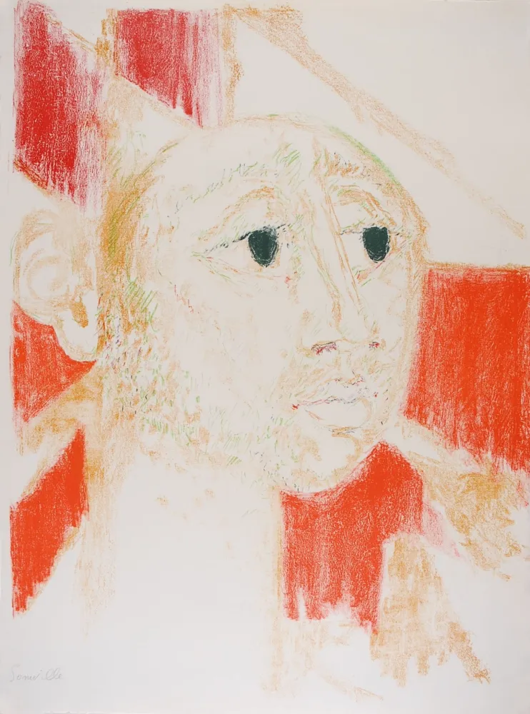 Литография Somville - Arlequin Rouge