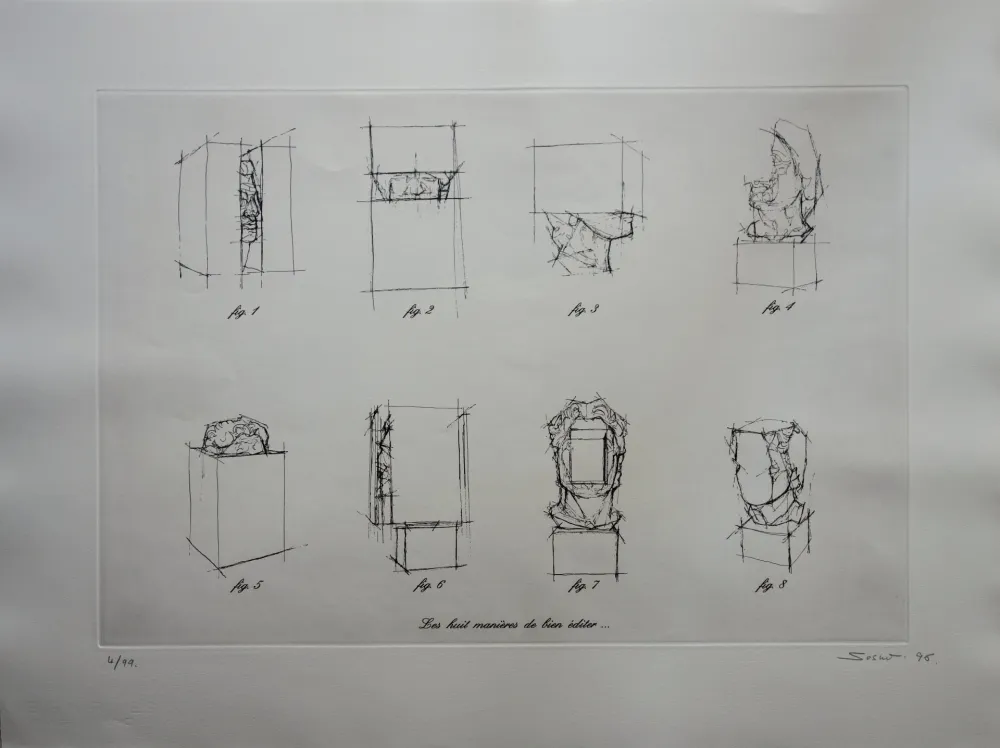 Гравюра Sosno - Nice : Etude de Sculptures (Polygone)