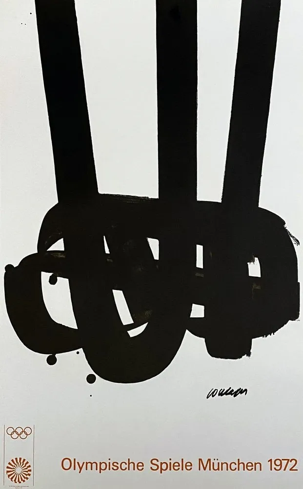 Литография Soulages - Affiche litho pour les JO