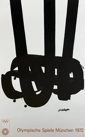 Литография Soulages - Affiche litho pour les JO