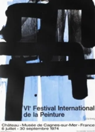 Сериграфия Soulages - Affiche lithographie exposition cagnes/mer