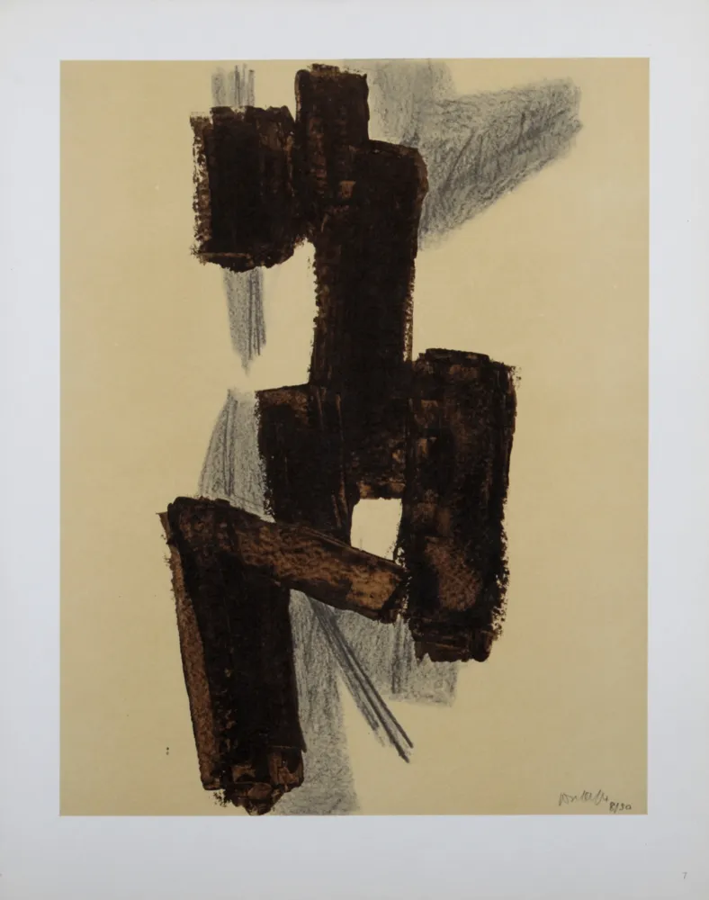 Литография Soulages (After) - Composition #6, 1962