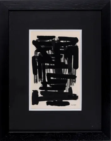 Трафарет Soulages (After) - Gouaches et gravures (C), 1957 - Framed!